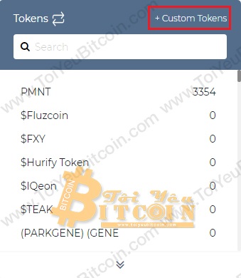 Cách add token vào ví MEW. Ảnh 1