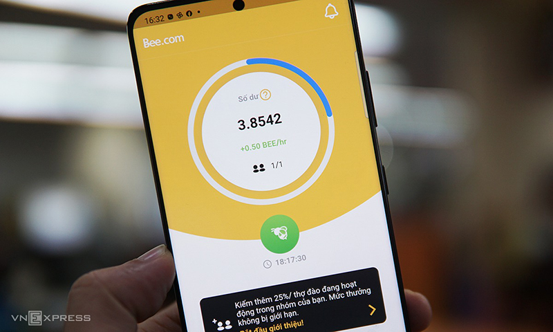 Các ứng dụng như Bee Network có cách thức "đào" giống hệt Pi Network. Ảnh: Lưu Quý