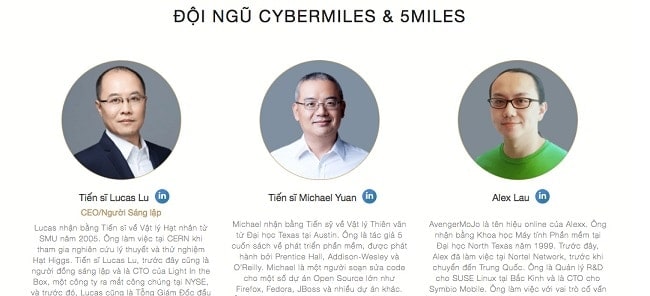 đội ngũ phát triển Cybermiles và 5miles là ai??