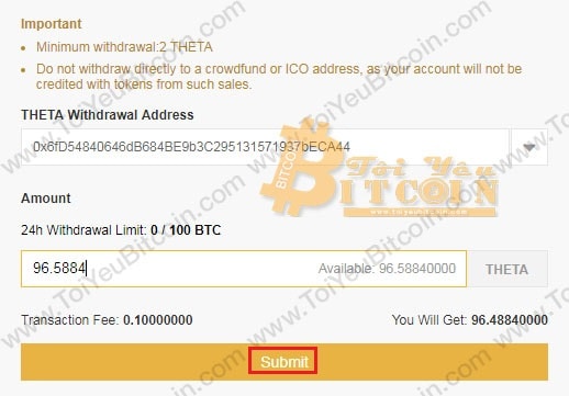 Nạp tiền vào ví Theta. Ảnh 2
