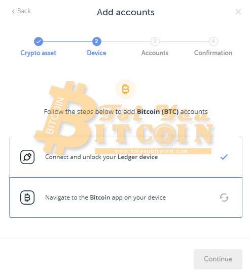Thêm tài khoản quản lý trên Ledger Live. Ảnh 2