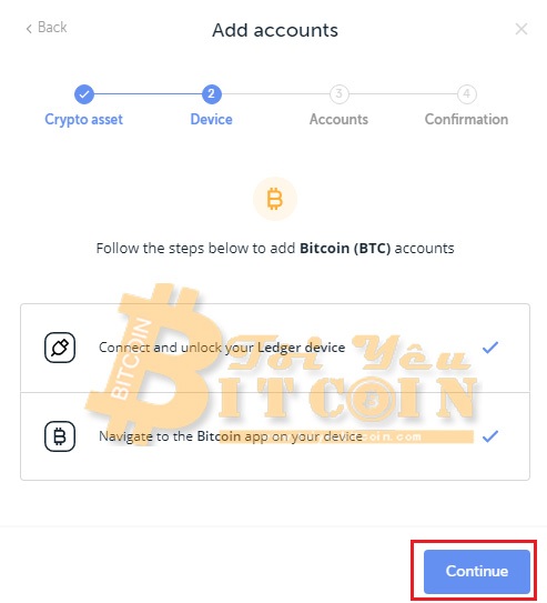 Thêm tài khoản quản lý trên Ledger Live. Ảnh 4