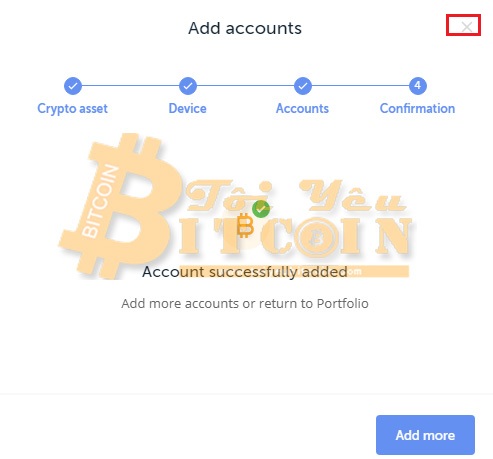 Thêm tài khoản quản lý trên Ledger Live. Ảnh 6