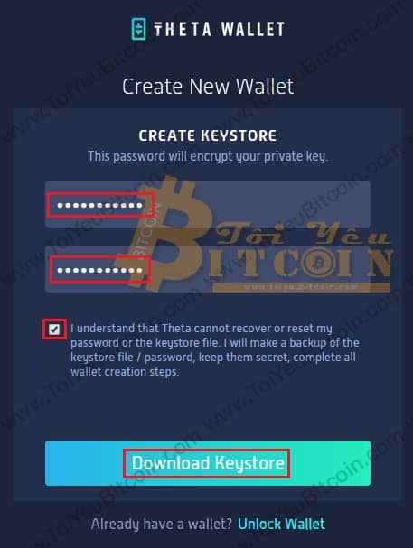 Tạo ví Theta coin trên web. Ảnh 2