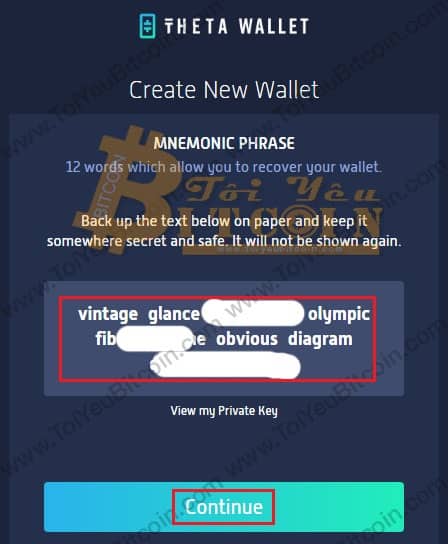 Tạo ví Theta coin trên web. Ảnh 4