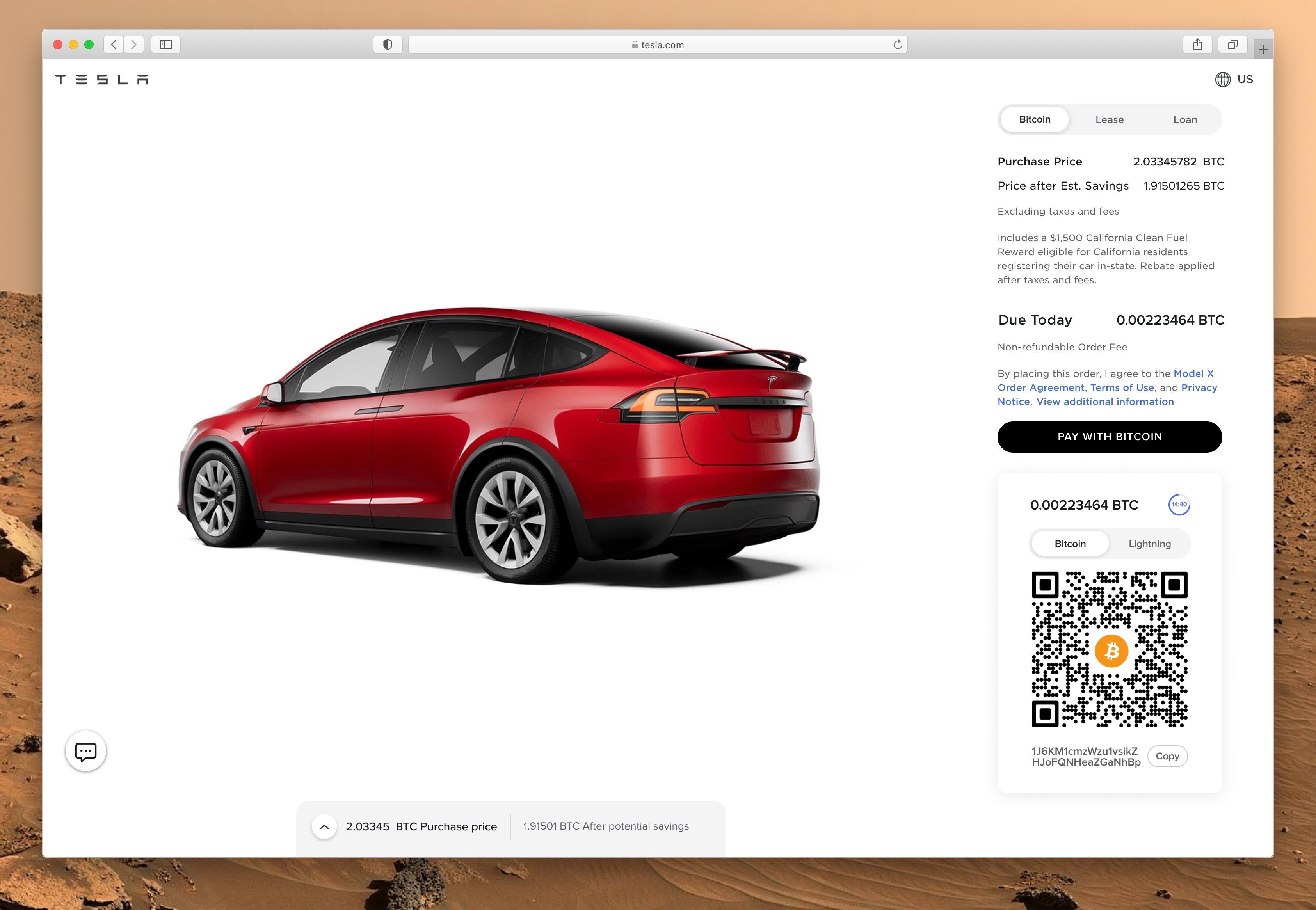 Tesla “âm thầm” chấp nhận thanh toán bằng Bitcoin cho tất cả các dòng xe của hãng