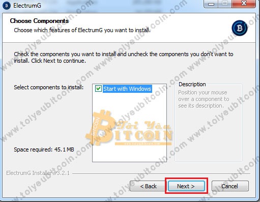 Cài đặt ví ElectrumG. Ảnh 3