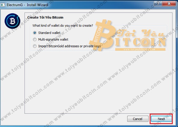 Tạo ví Bitcoin Gold trên máy tính với ElectrumG. Ảnh 4