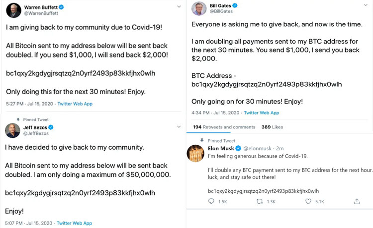Tài khoản Twitter của các tỷ phú bị hack để lừa Bitcoin