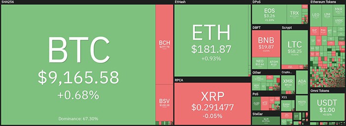Tổng quan về thị trường tiền điện tử hàng ngày. Nguồn: Coin360