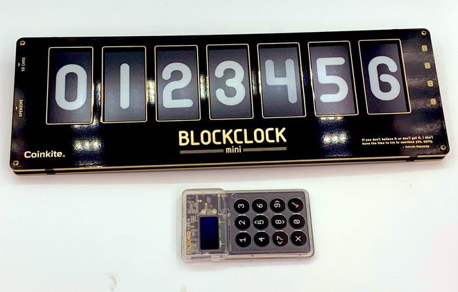 Mẫu đồng hồ BlockClock mini của Coinkite