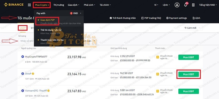 Cách sử dụng Binance P2P trên máy tính. Ảnh 1