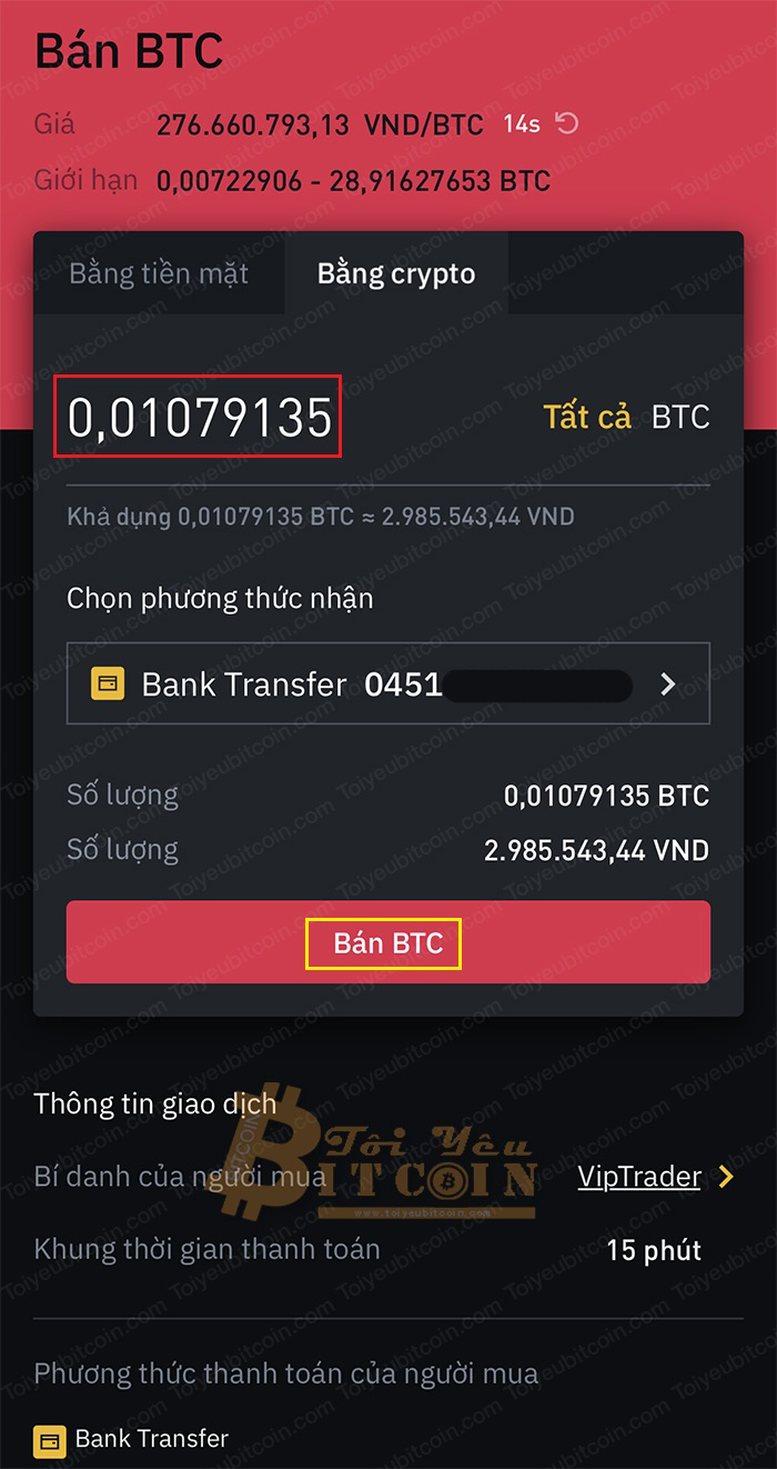 Cách bán tiền điện tử ra VND trên Binance P2P. Ảnh 5