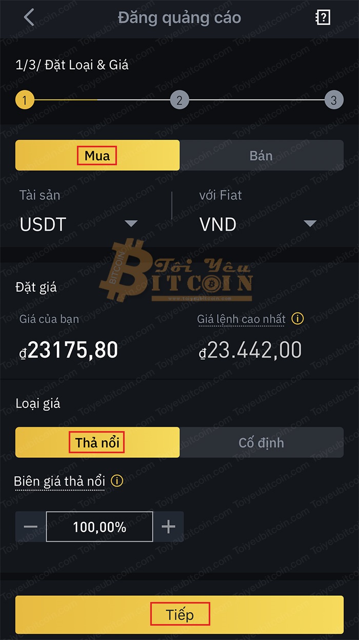 Cách tạo quảng cáo mua coin trên Binance P2P. Ảnh 2