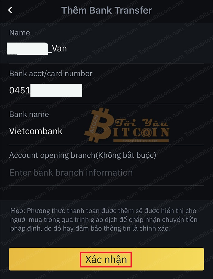Thêm phương thức thanh toán Binance P2P. Ảnh 3