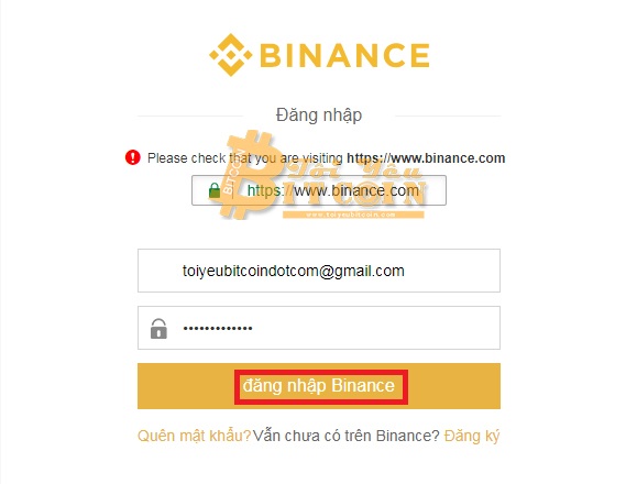 Đăng nhập vào Binance. Ảnh 1