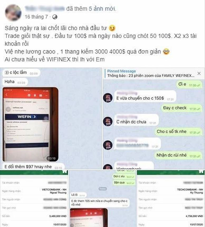 Bài đăng giới thiệu về viễn cảnh tươi sáng khi tham gia nền tảng Wefinex.