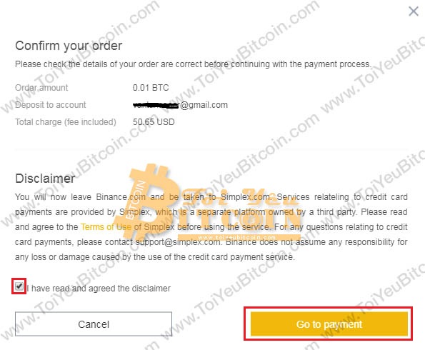 Mua coin bằng thẻ tín dụng Visa/MasterCard trên Binance. Ảnh 3