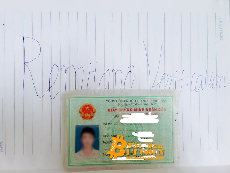 Xác minh tài khoản Remitano. Ảnh 3
