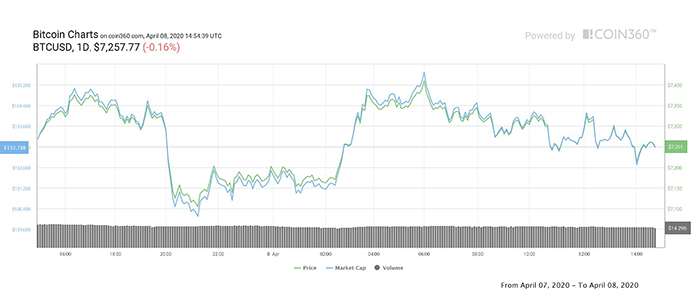 Biểu đồ 1 ngày của Bitcoin. Theo: Coin360