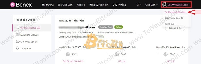 Bật bảo mật 2FA cho Bcnex. Ảnh 1