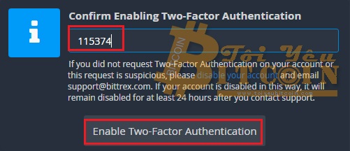 Bảo mật 2FA tài khoản Bittrex. Ảnh 3