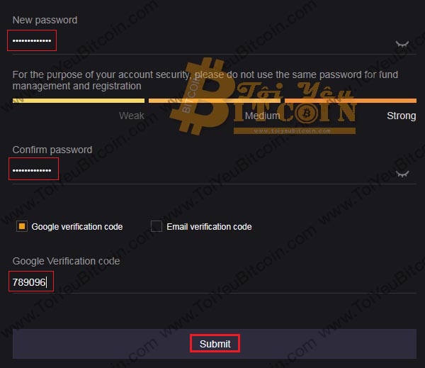 Thiết lập Fund password trên sàn Coinsuper. Ảnh 2