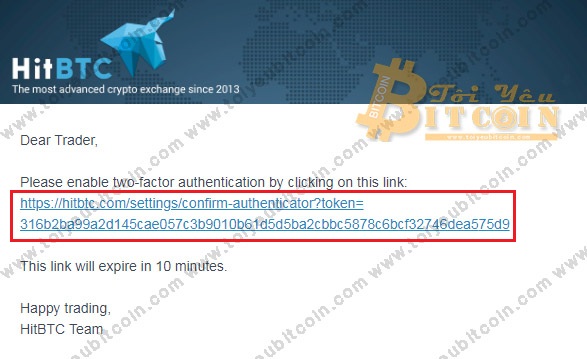 Bảo mật tài khoản HitBTC. Ảnh 2