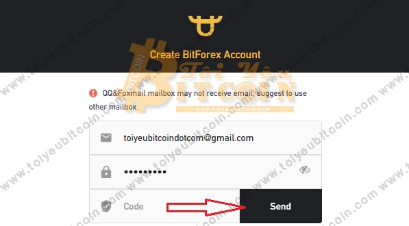 Đăng ký tạo tài khoản BitForex. Ảnh 2