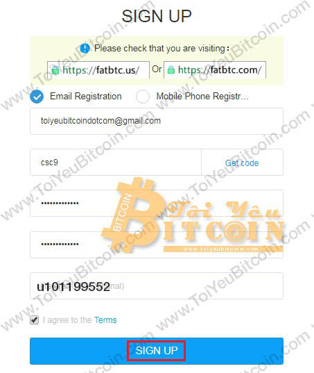Đăng ký tạo tài khoản Fatbtc. Ảnh 3