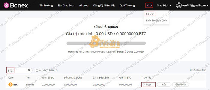 Cách nạp tiền vào sàn Bcnex. Ảnh 1