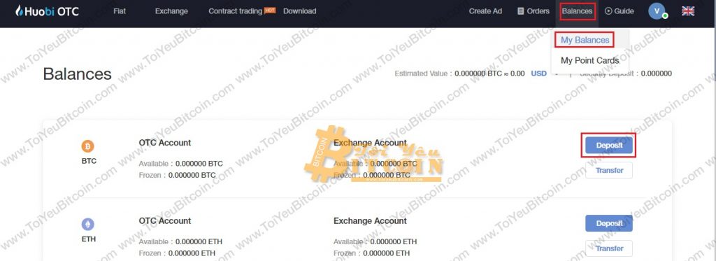 Cách nạp tiền vào Huobi OTC. Ảnh 1