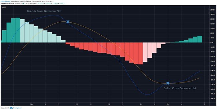 Biểu đồ MACD hàng ngày của BTC/USD. Nguồn: TradingView