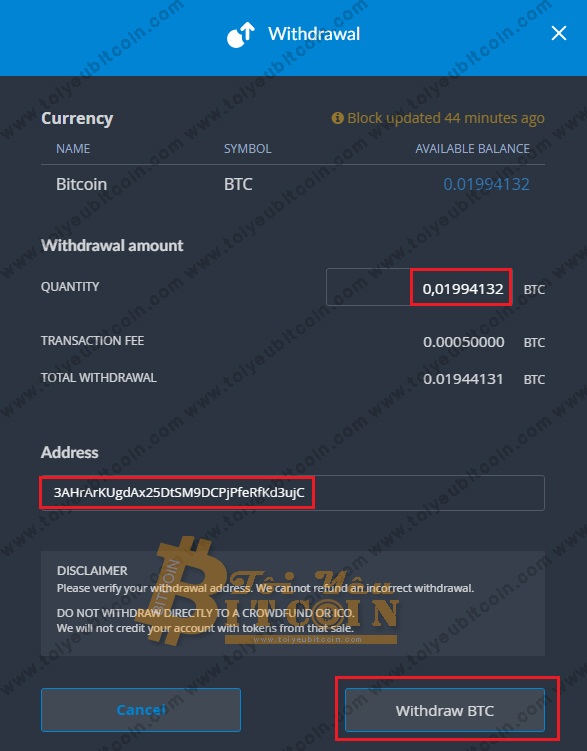 Rút tiền từ sàn Bittrex. Ảnh 2
