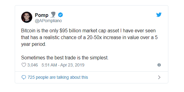 Dòng tweet của Anthony Pompliano