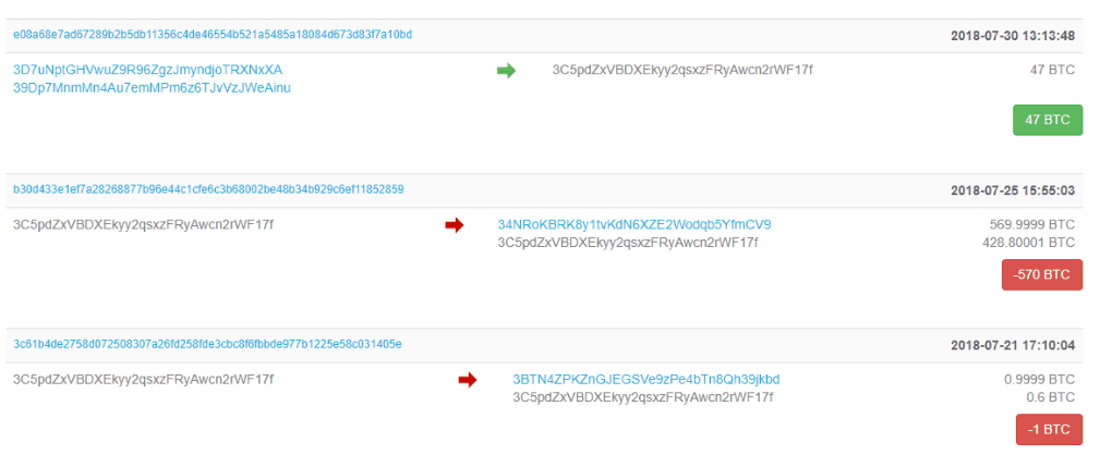Ảnh chụp màn hình địa chỉ ví Bitcoin đã chuyển 8.884 BTC lên sàn Coinbase.