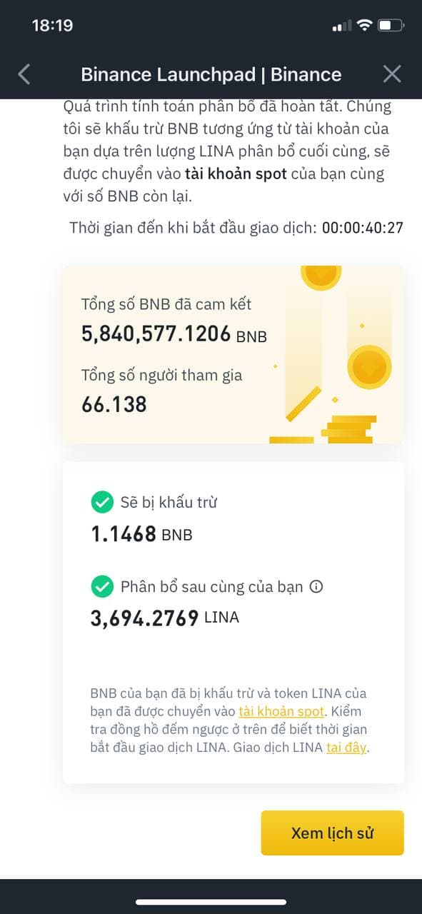 Phân bổ token sau cùng