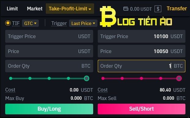 Lệnh Take Profit Limit 