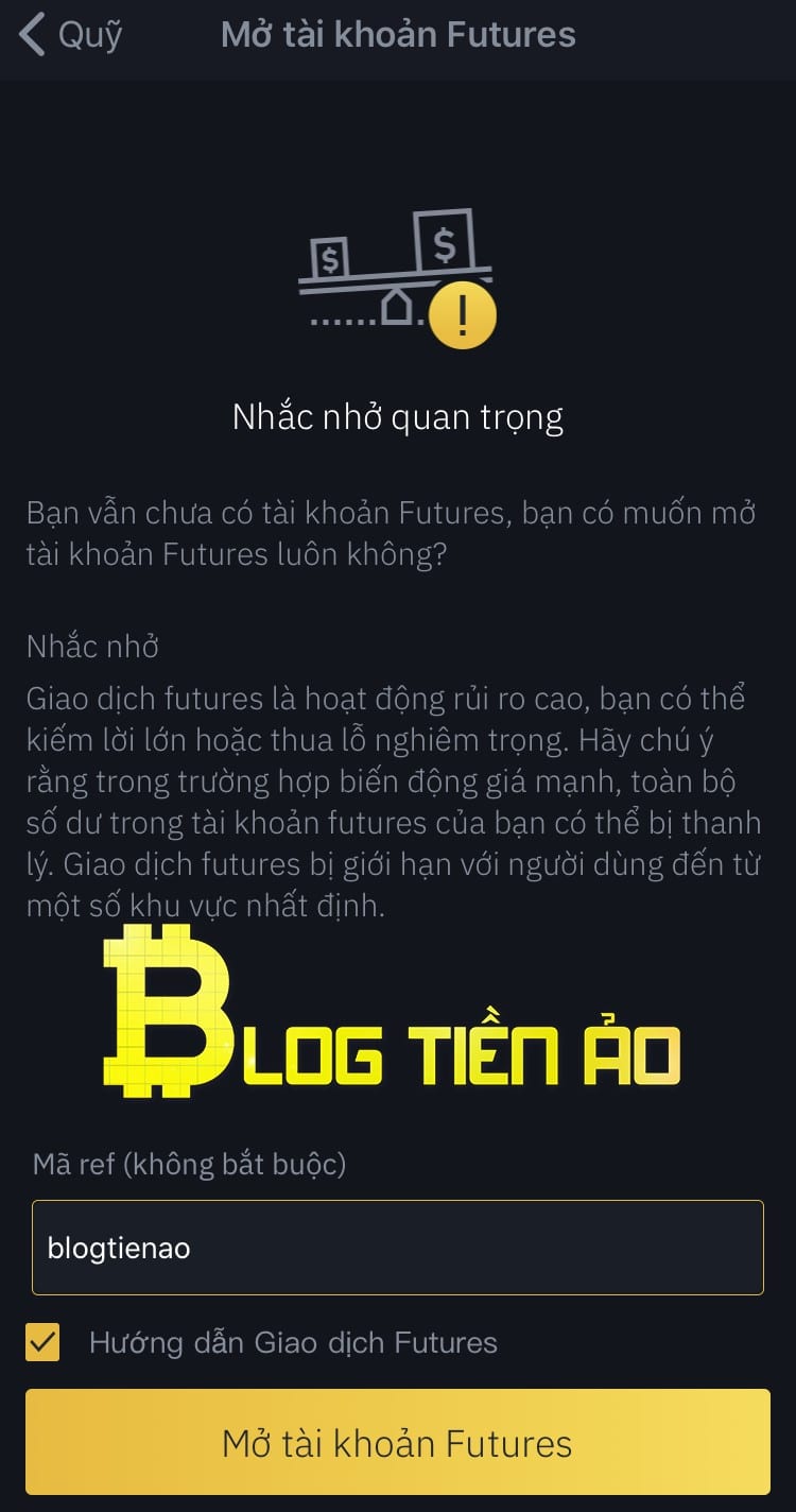 Xác nhận mở tài khoản Futures