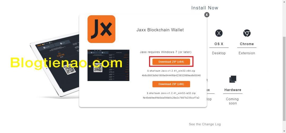 Tải ví Jaxx về máy tính. Ảnh 2