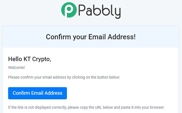 Xác nhận tài khoản Pabbly qua email