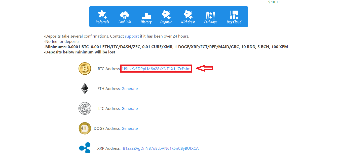 Lấy địa chỉ bitcoin của bạn trên Eobot