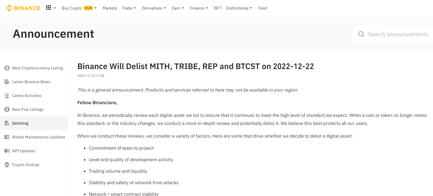 mith binance
